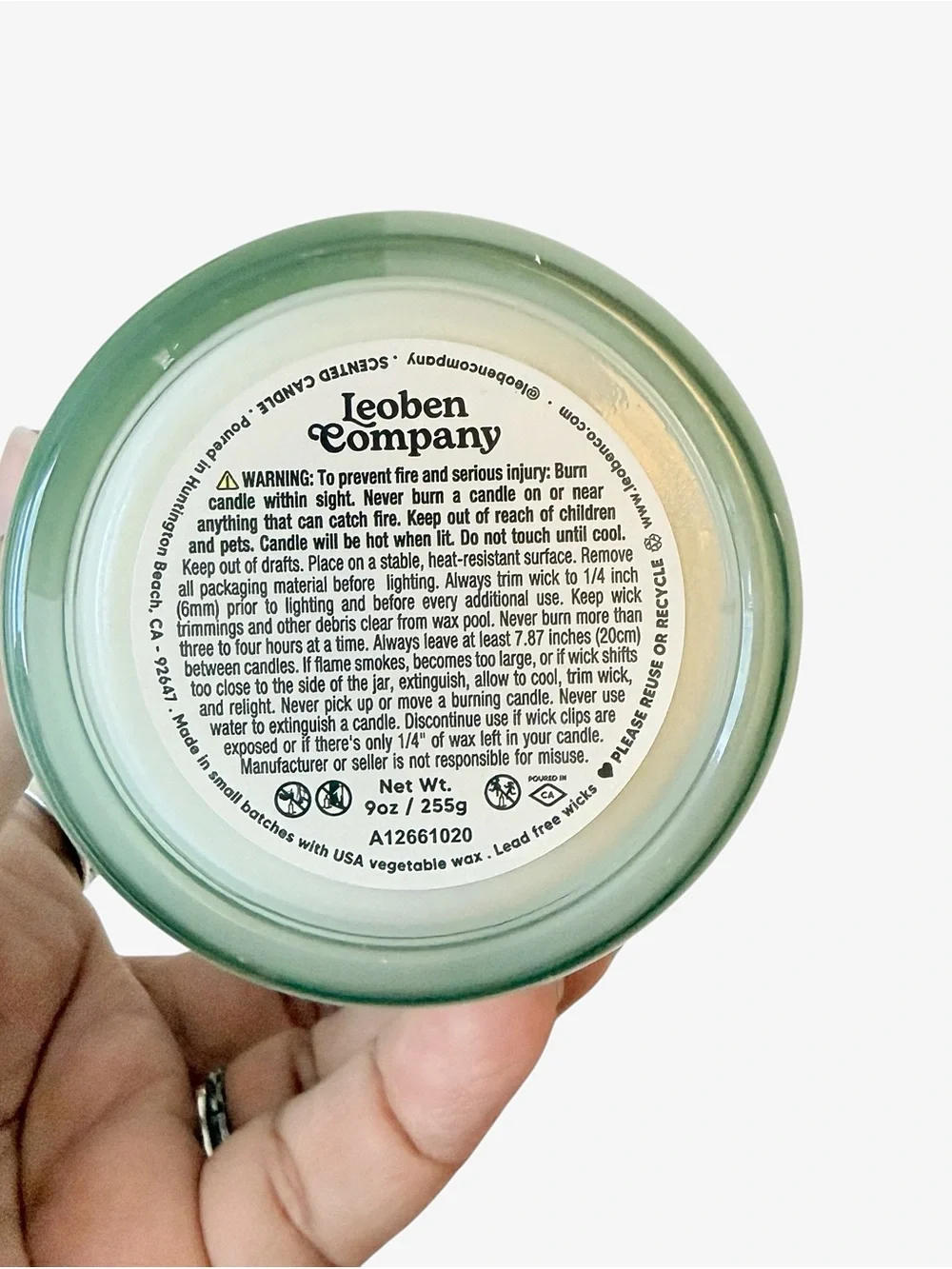 Leoben Company Eucalyptus Mint Stress Relief Scented Candle - Mint Green